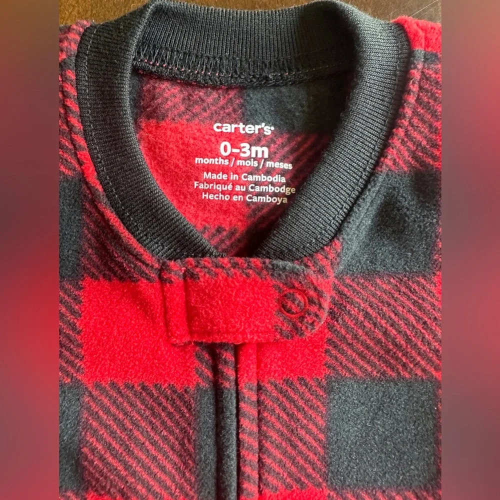 NWT Carter’s Baby Fleece Buffalo Plaid Sleep Sack, 0-3 months‎